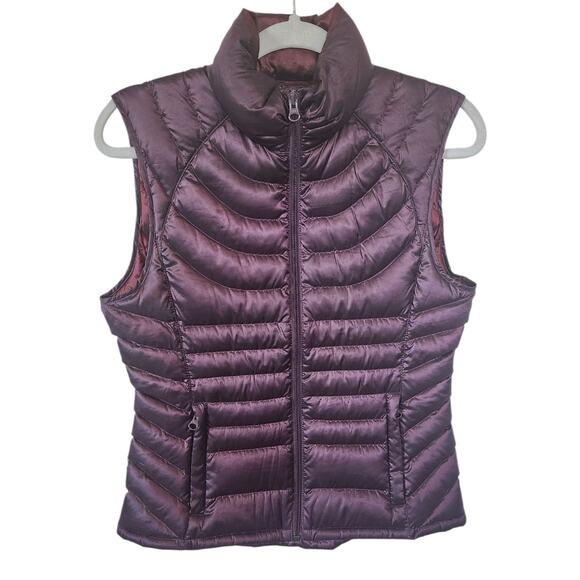 Bernardo Goose Down Purple Puffer Packable Lightweight Vest Women Size Small - Picture 1 of 8